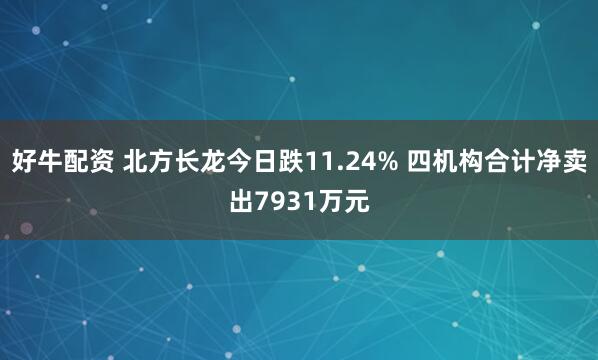 好牛配资 北方长龙今日跌11.24% 四机构合计净卖出7931万元